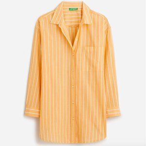 J. Crew Set - Yellow & White Cotton Voile Beach Shirt & Bermuda Shorts - Size L
